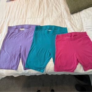 Lot 3 — Old Navy High-Waisted Biker Shorts, Varying Inseams, All Size XL